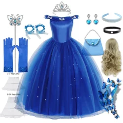 Girls Cinderella Dress Christmas Halloween Party Princess Costumes Kids Birthday Gown dresses