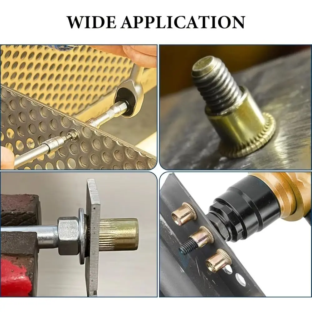 Carbon Steel Rivet Nut M3-M12 Rustproof Threaded Insert Tool Threaded Head Rivet Nut Rivet Nut Assortment Kit Rivnuts Tool