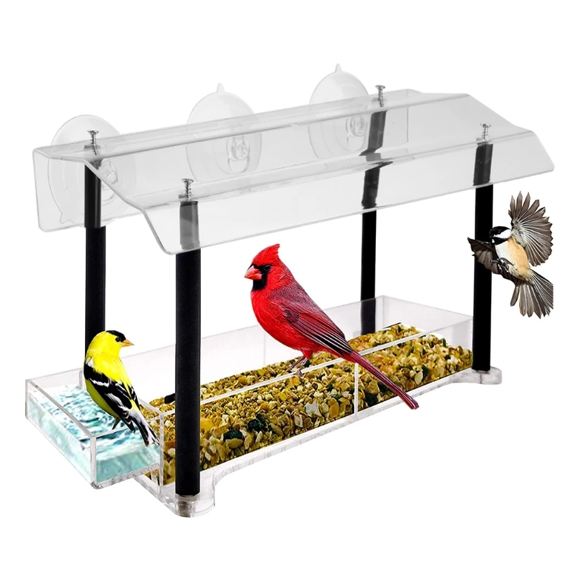 D0AD Acrylic Outdoor Bird Feeder for Wild Birds Finch Bluebird Chickadee