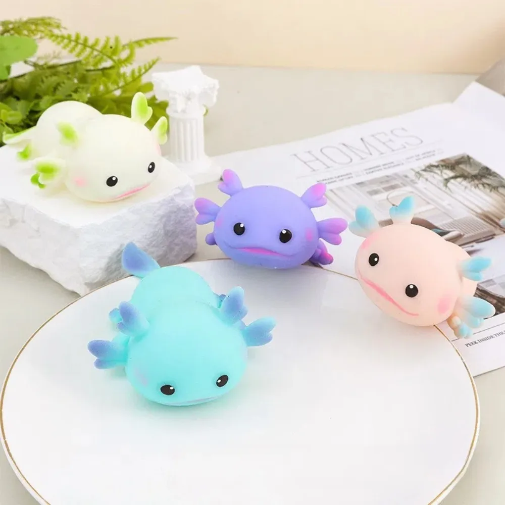 

Милые игрушки-аксолотль, игрушки для снятия стресса, кукла-непоседа, мультяшная рыба, мягкая игрушка, многоцветный эластичный дизайн, игрушки с медленным отскоком