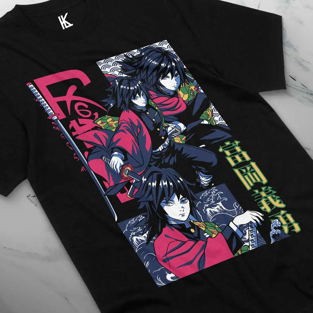 Giyu Tomioka T-Shirt Demon Slayer Kimetsu No Yaiba Anime T-Shirt Soft Tee S-5XL Size