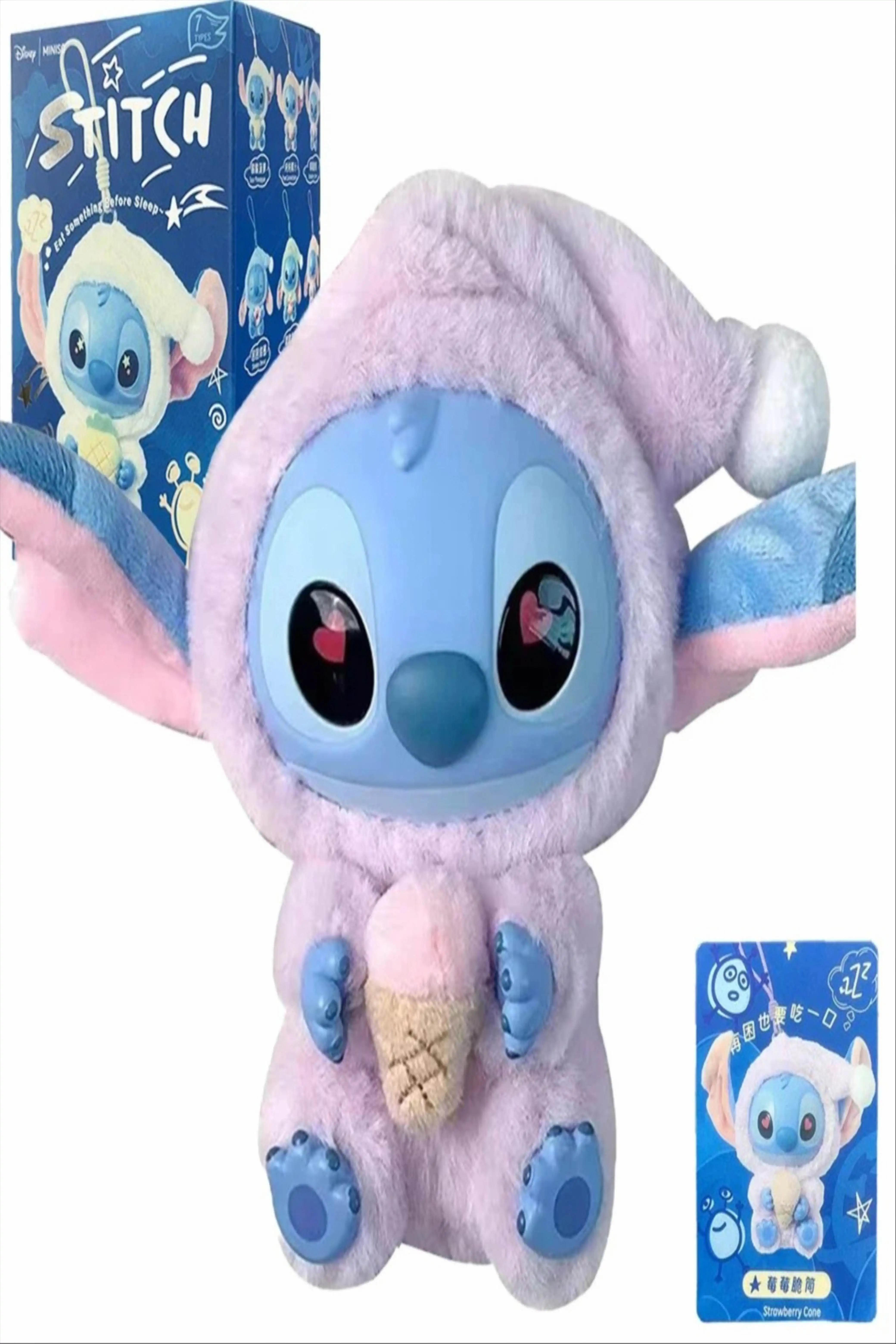Disney Nowa Seria Stitch Jedz Coś Przed Snu, Figurka Winylowa w Torebce Niespodzianka, Urocza Pluszowa Zabawka, Mystery Box, Prezent Niespodzianka