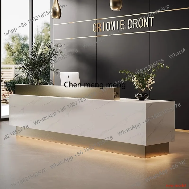 Modern Company Minimalist Style Reception Desk Creative Hotel VIP Processing Desk Consultation Desk Custom Office Furniture  A17