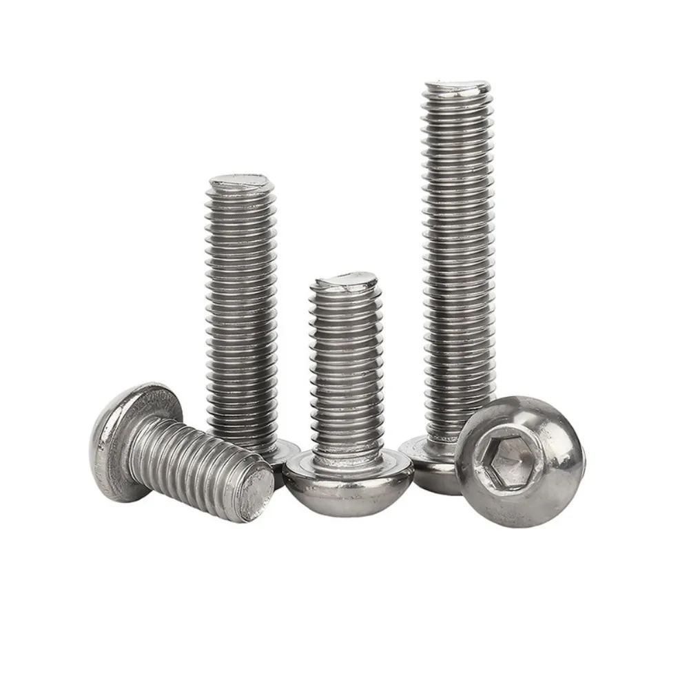 10 PCS/LOT M2 M2.5 M3 M4 M5 M6 M8 X 3 4 5 6 8 10 12-50mm TA2 GR2 Titanium Button Allen Socket Hex Head Screw Bolts