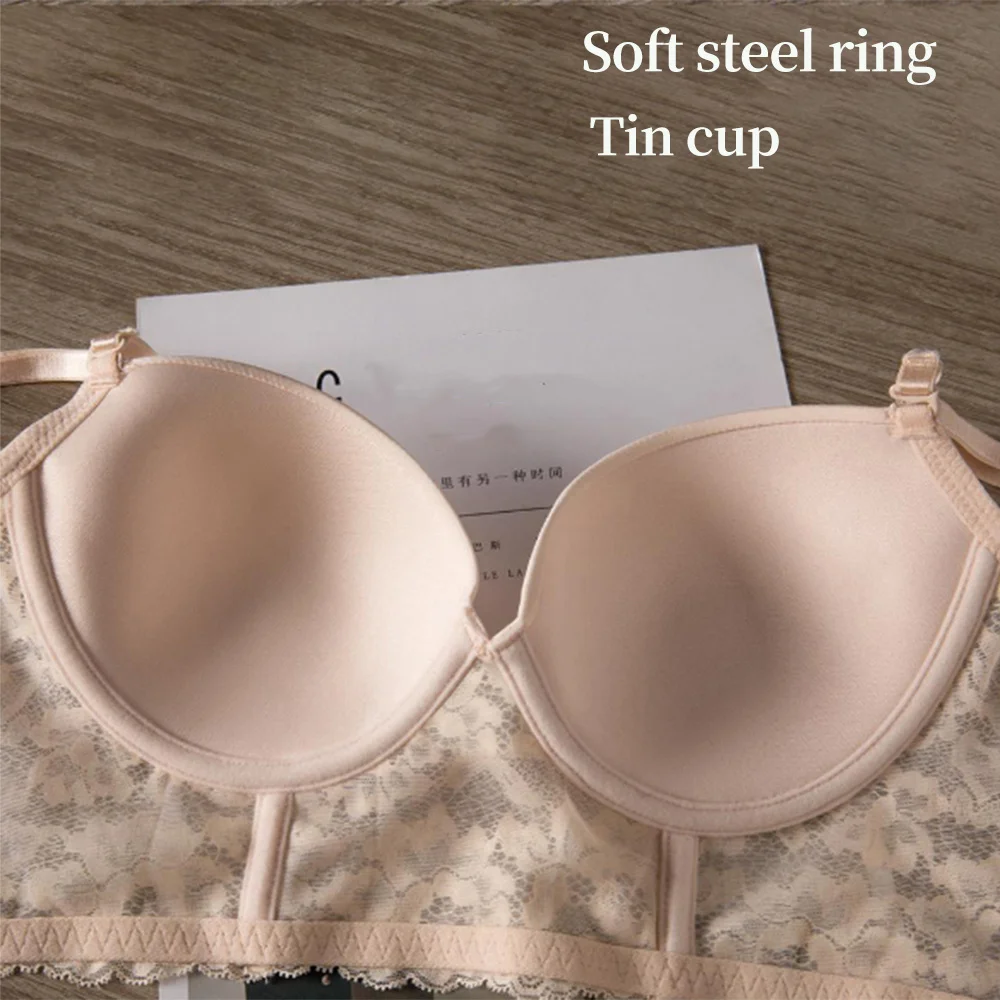 Backless Bra Invisible Bralette Lace Wedding Bras Low Back Underwear Push Up Brassiere Women Seamless Lingerie Sexy Corset