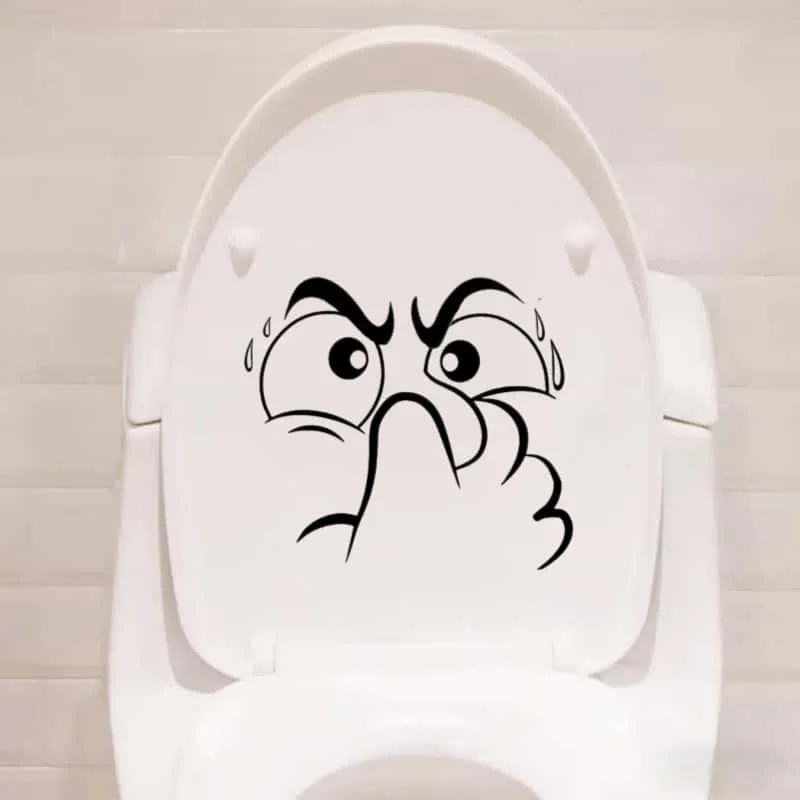 1/4 Stück lustiger Aufkleber für Toilettendeckel – selbstklebende Badezimmerdekoration mit ausdrucksstarkem Gesicht, rückstandsfreier, abnehmbarer Toilettendeckel-Aufkleber, zur Dekoration – Detail 2