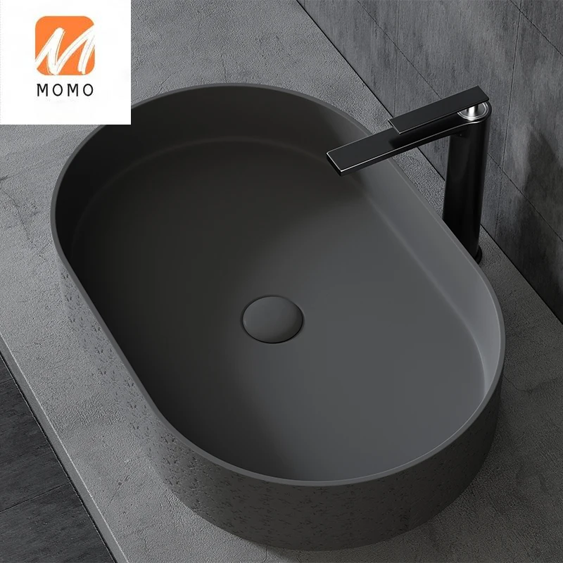 Acrylic resin Solid surface concrete texture bathroom sink concrete wash basin Artificial Stone Washing Basin