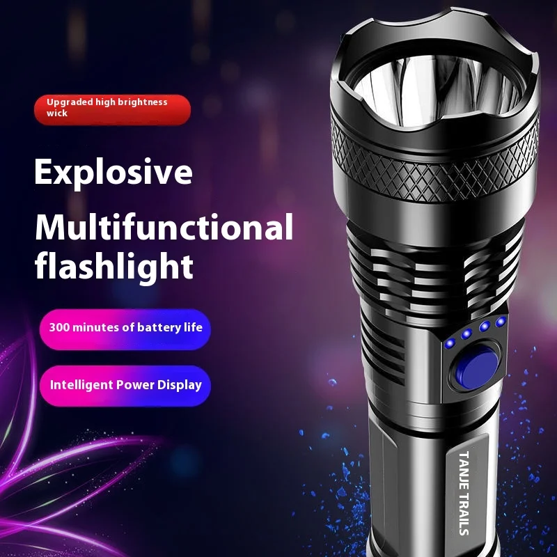 

High Power Led Flashlight Small Portable Rechargeable Led Lamp Emergency Spotlights Camping Torch Ultra-bright Burst Bright