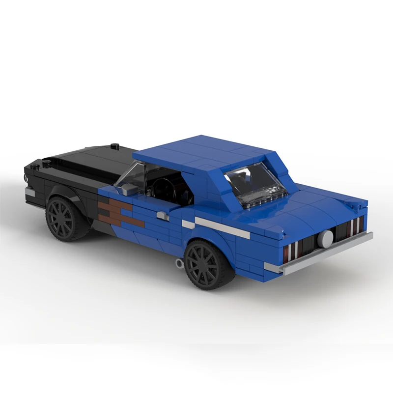 379pcs MOC City Champions Mustang Coupe 8wide MOD Model Building Blocks Christmas Gift Architecture Toy Display Brick Collection