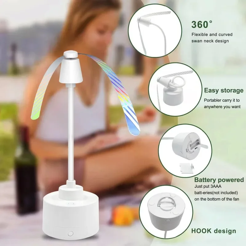 

2 in 1 Mosquito Repellent Set LED Fan + Cooling Blower Portable Outdoor Cooking Picnic BBQ Essential Physical Protection Gear