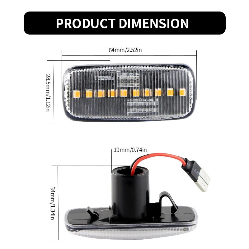 Dynamic LED Side Marker Lights Turn Signal Lamps For Jeep Compass Patriot Dodge Nitro Journey Acenger Fiat Freemont Chrysler 300