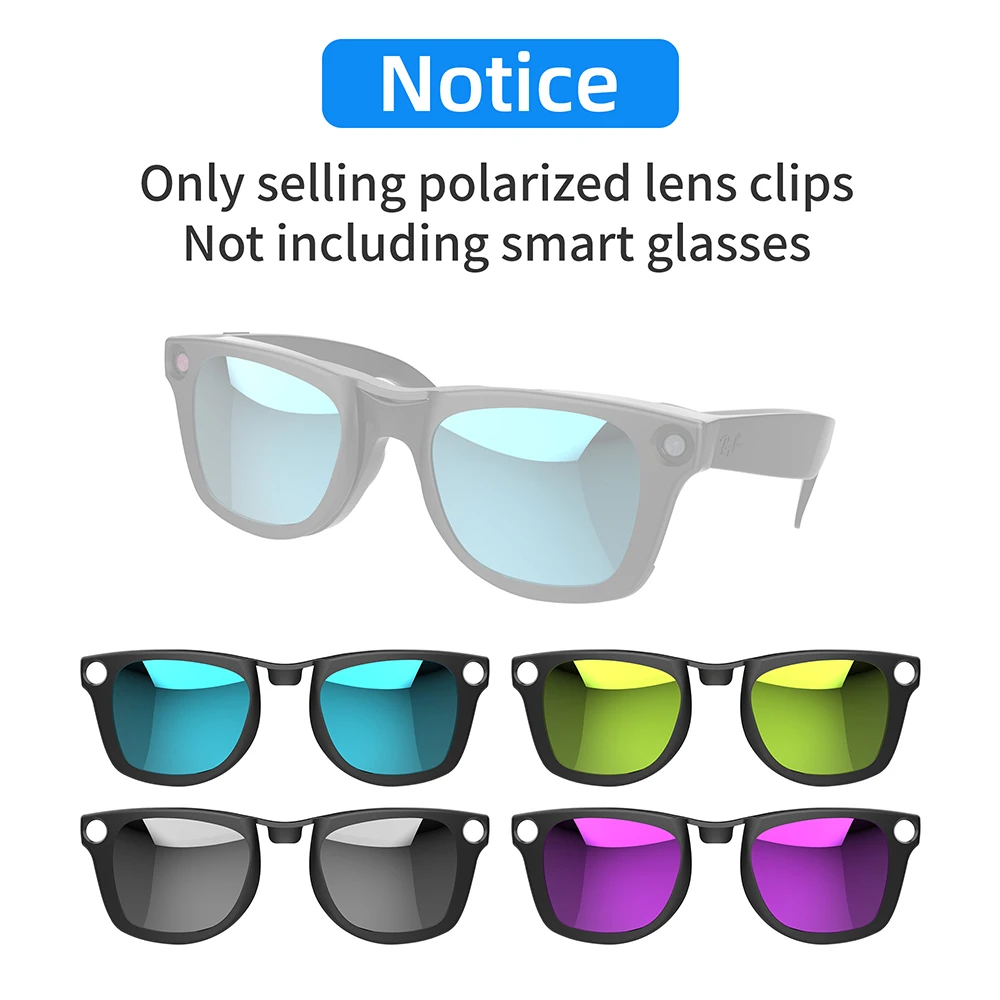 Hibloks For RayBan Meta Wayfarer RW4006/4012 Standard Glasses Clip Colorful Polarized Sunglasses lenses Anti-Glare UV Protection