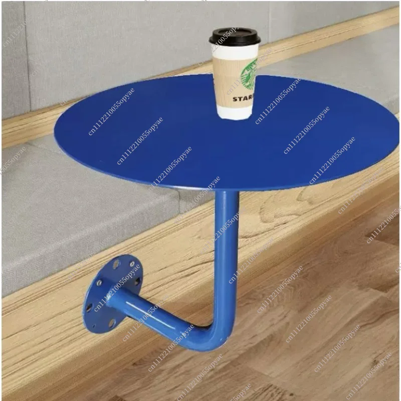 Wall Mounted Small Round Table Side Table for Dessert Shop Café Booth Industrial Style Wall to Wall Table