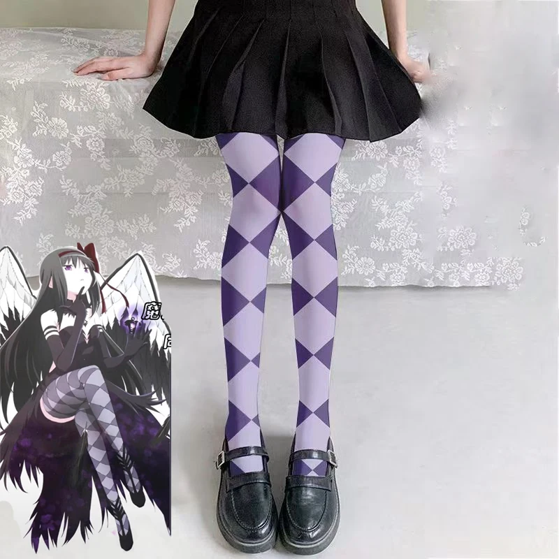 Anime Puella Magi Madoka Magica Akemi Homura Cosplay Stockings Flame Demon Form Knee Socks Halloween Costume Accessory