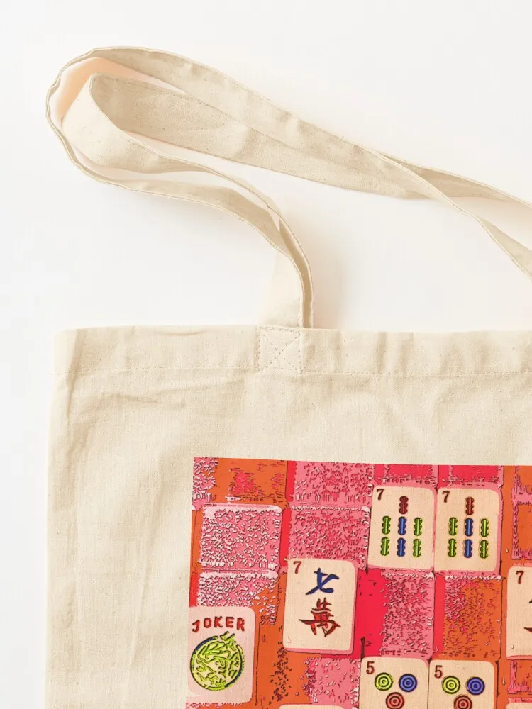Number 5 Mahjong Tiles Tote Bag bags luxury women Shopper handbag foldable reusable bag Cloth bag