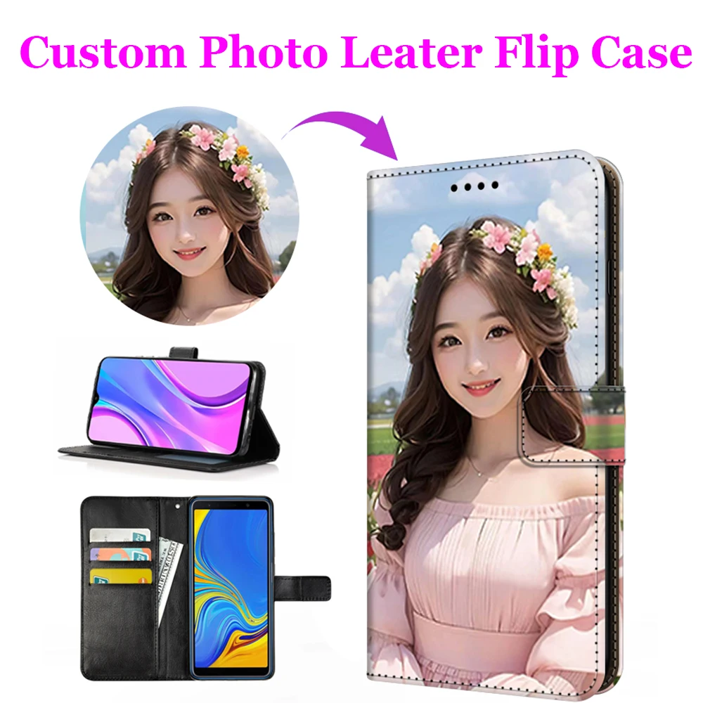 

Customize Photo Leather Case For Samsung Galaxy S26 Ultra S25FE S24 S23 S22 S21 S20 S10 S9 S8 S7 Personalized Picture Logo Cover
