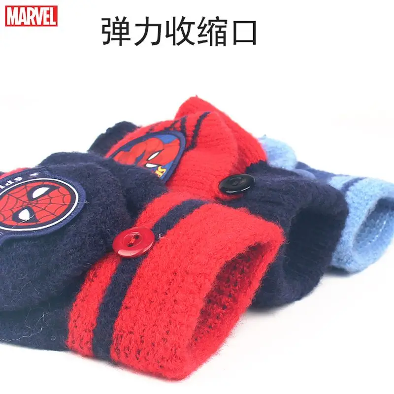 Wunder Rächer Kapitän Amerika Spider-Man kreative Cartoon Kinder Winter wind dicht warme Fünf-Finger-Handschuhe Weihnachts geschenk