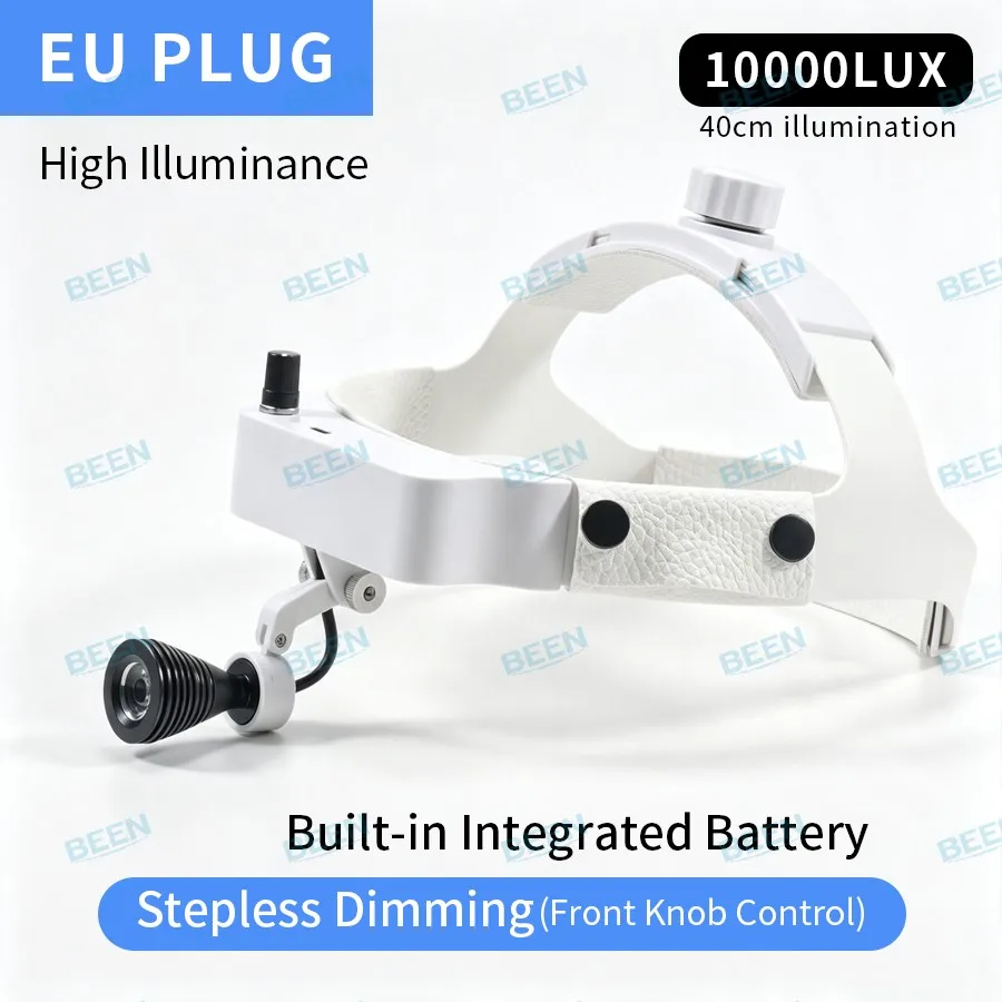Dental LED Surgical Head‑Mounted Headlight, Stepless Dimming Medical Head Lamp for Oral Implant, ENT Plastic‑Surgery Examination