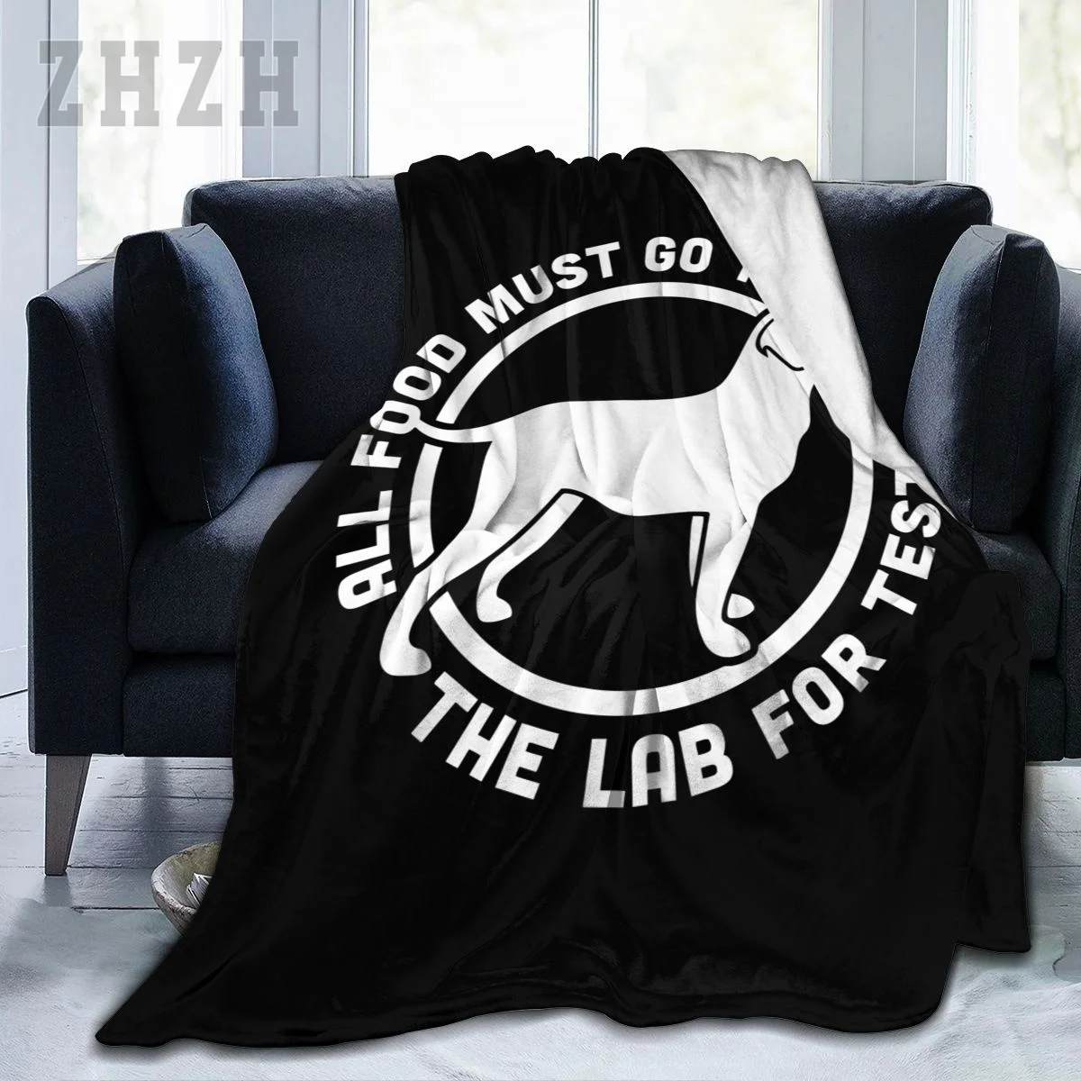 Blanket Labrador Retriever Dogs All Food Must Go To The LAB For Testing Flannel Multifunction Camping Sofa Cover Keep Warm