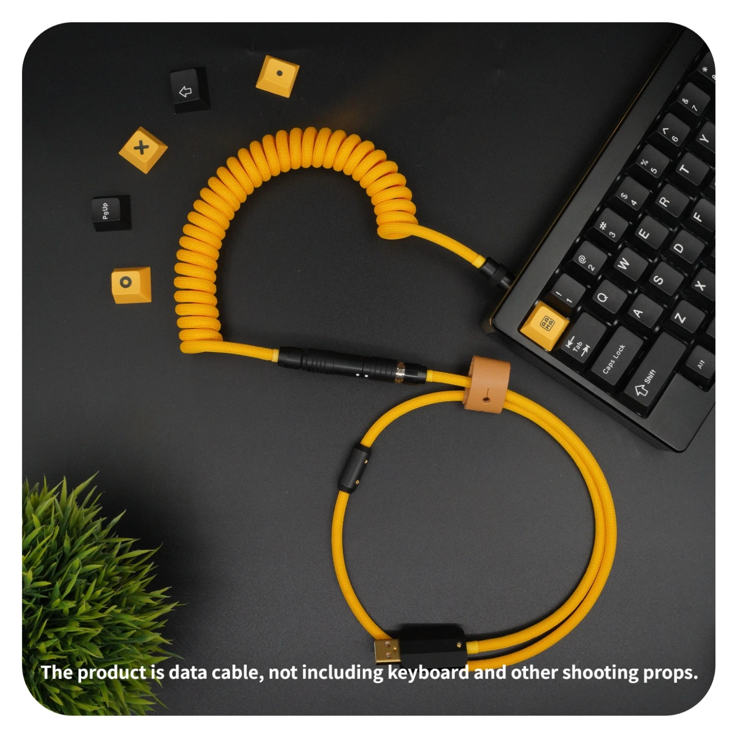 

GeekCable Pole shark pure handmade custom computer keyboard data cable rear air plug black hardware electrophoretic yellow