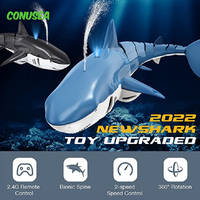 RC Boat 2.4G Remote Controlled Shark Whale Spray Water Radio Controlled Boats outdoor lake swimming pool Toys for boys Children