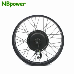 NBpower 170/190mm Dropout 48-96V 3000W 5000W ruota del motore Fat Snow Bike Motor Wheel 20/24/26x4.0 Electric Fat Motor Wheel