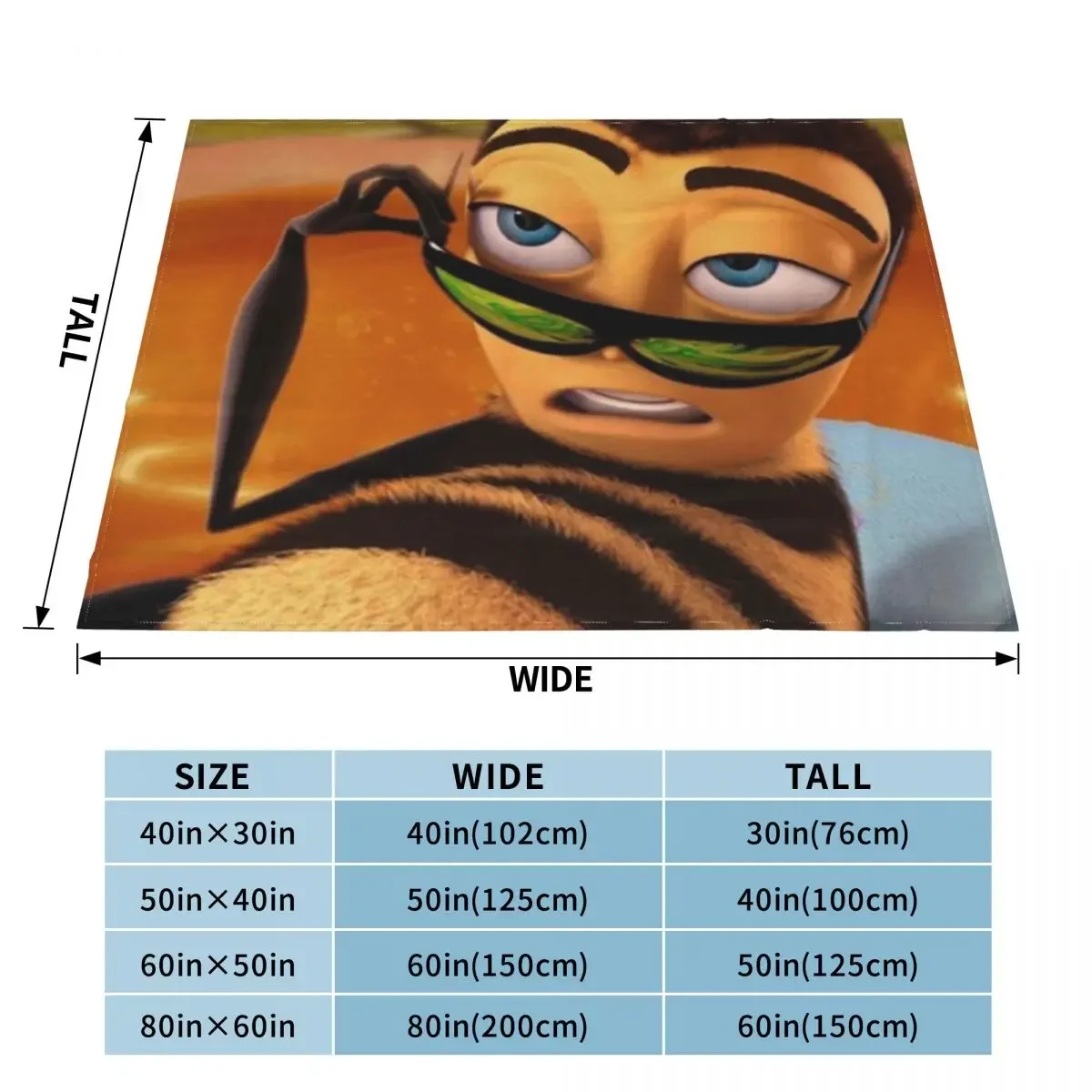 Bee Movie Barry Benson Meme Throw Blanket Thins Custom funny gift Cute Blankets