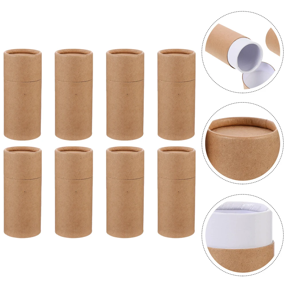 

8pcs Essential Bottle Packing Box Brown Gift Wrapping Box Paper Cylinder Storage Boxes Gift Wrapping Kraft Containers