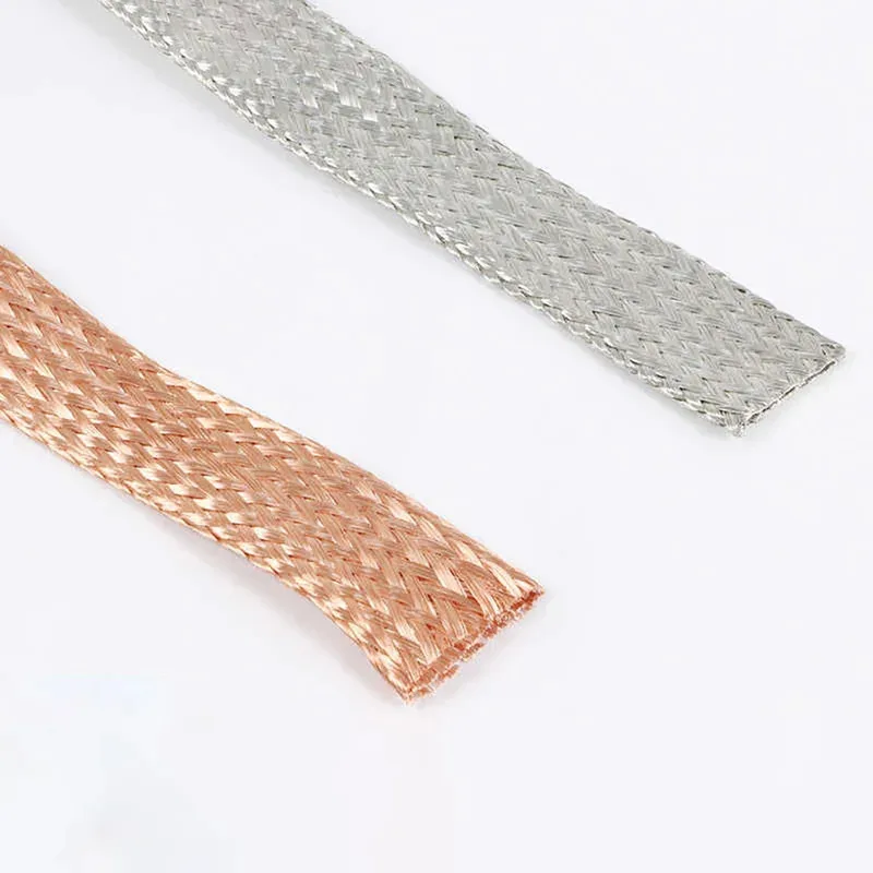 Pure Copper Tinned Ground Braid Shielded Wire 1/5/10M Length 1.5-50mm2 Width 4-28mm Bare Braid Signal Cable