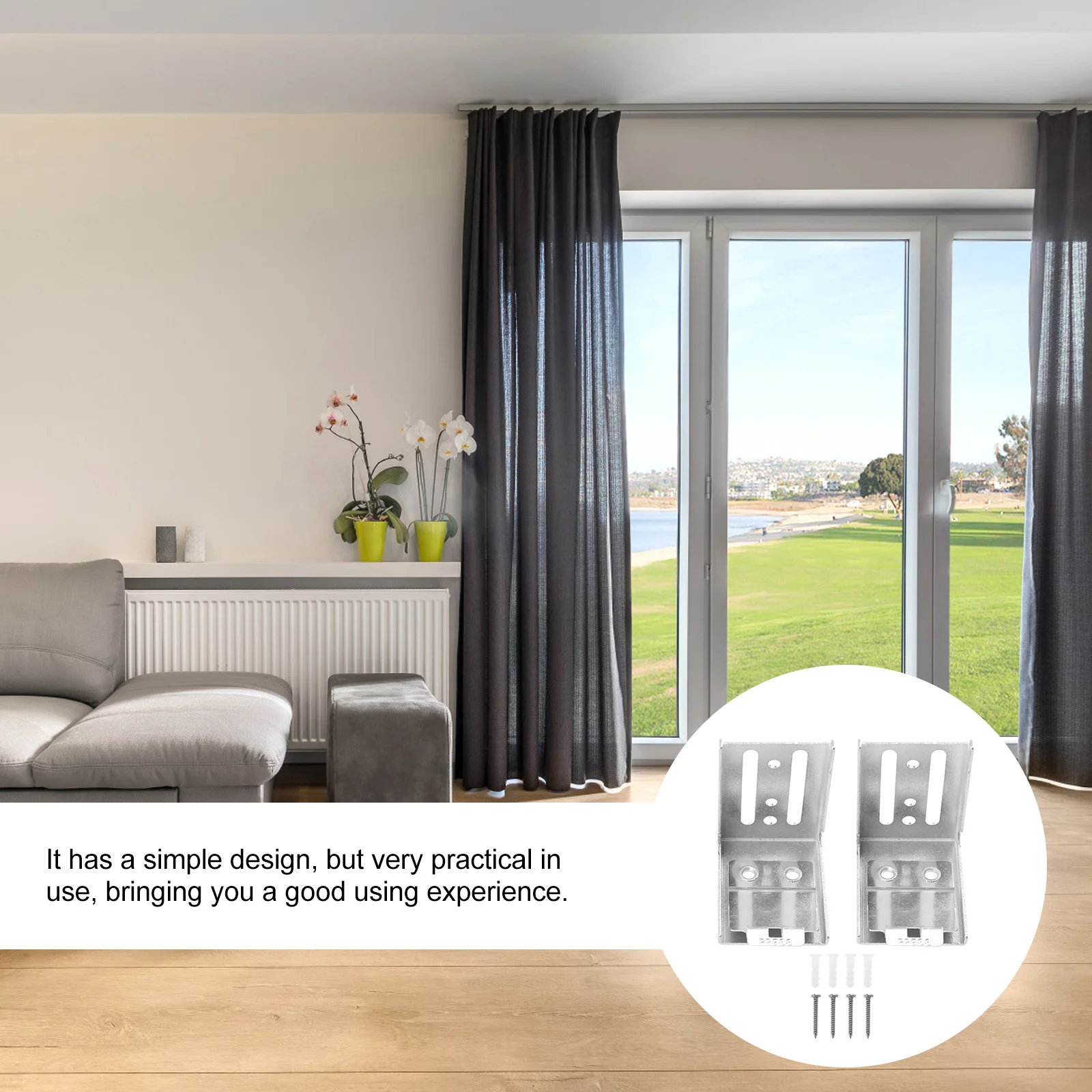 

2pcs Blind Brackets For Curtain Rail Installation Sturdy Mounting Accessories Vertical Hidden Type Home Window Treatment