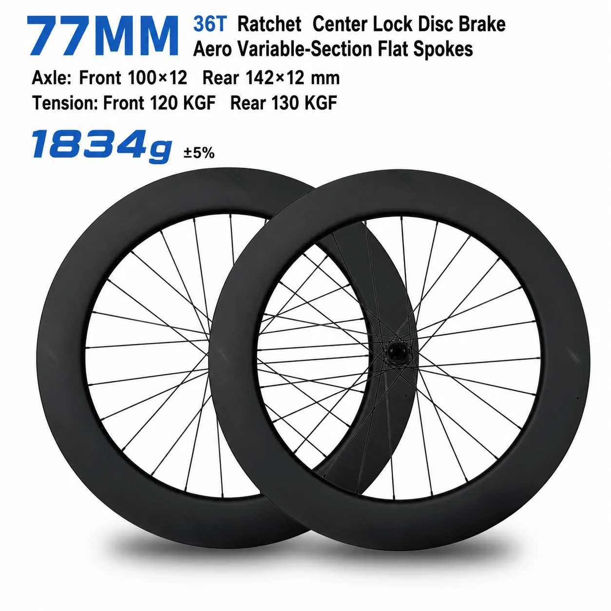 35mm 38mm 40mm 57mm 77 ROAD Carbon-Laufradsatz für Kletterfahrten Ohne Logo 700C Laufrad 12x100/12x142mm Gravel, Rennklasse Center Lock Scheibenbremse