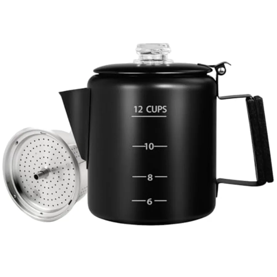 

No Coating Percolator Coffee Pot 304 Stainless Steel Moka Pot Stovetop Espresso Maker Italian Greca Cuban Machine 74.4oz Suitab