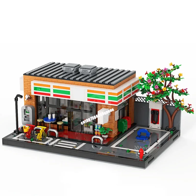 새로운 2117피스 시티 핫셀링 스트리트 뷰 모크 모듈러 7층 상점 모델 맞춤 퍼즐 DIY 창의력 아이디어 어린이 장난감 생일 선물