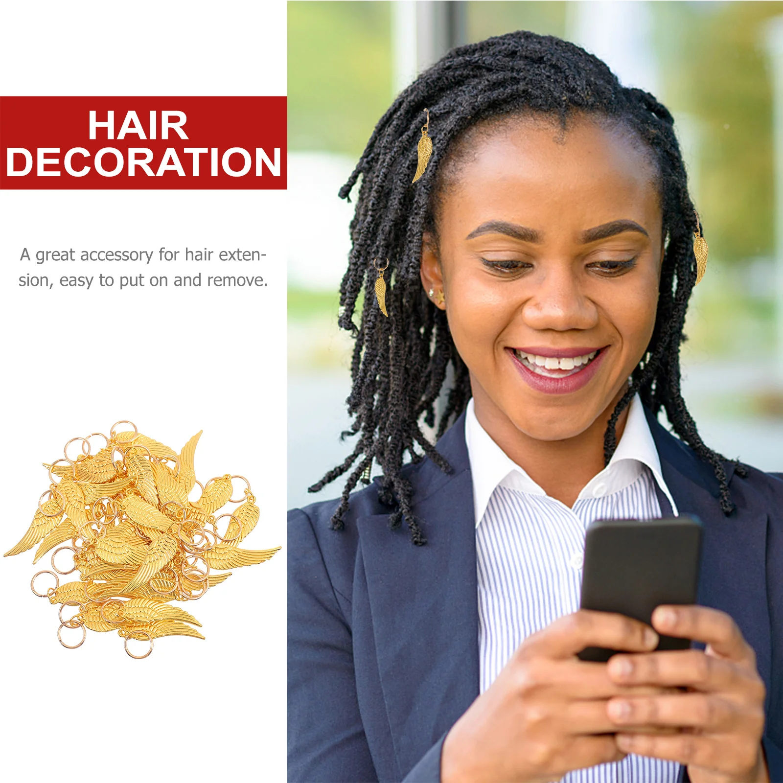 40 pièces pendentif Dreadlock alliage cheveux tresse anneaux tenue sécurisée postiche parure rapide à porter mode cheveux décoration accessoires