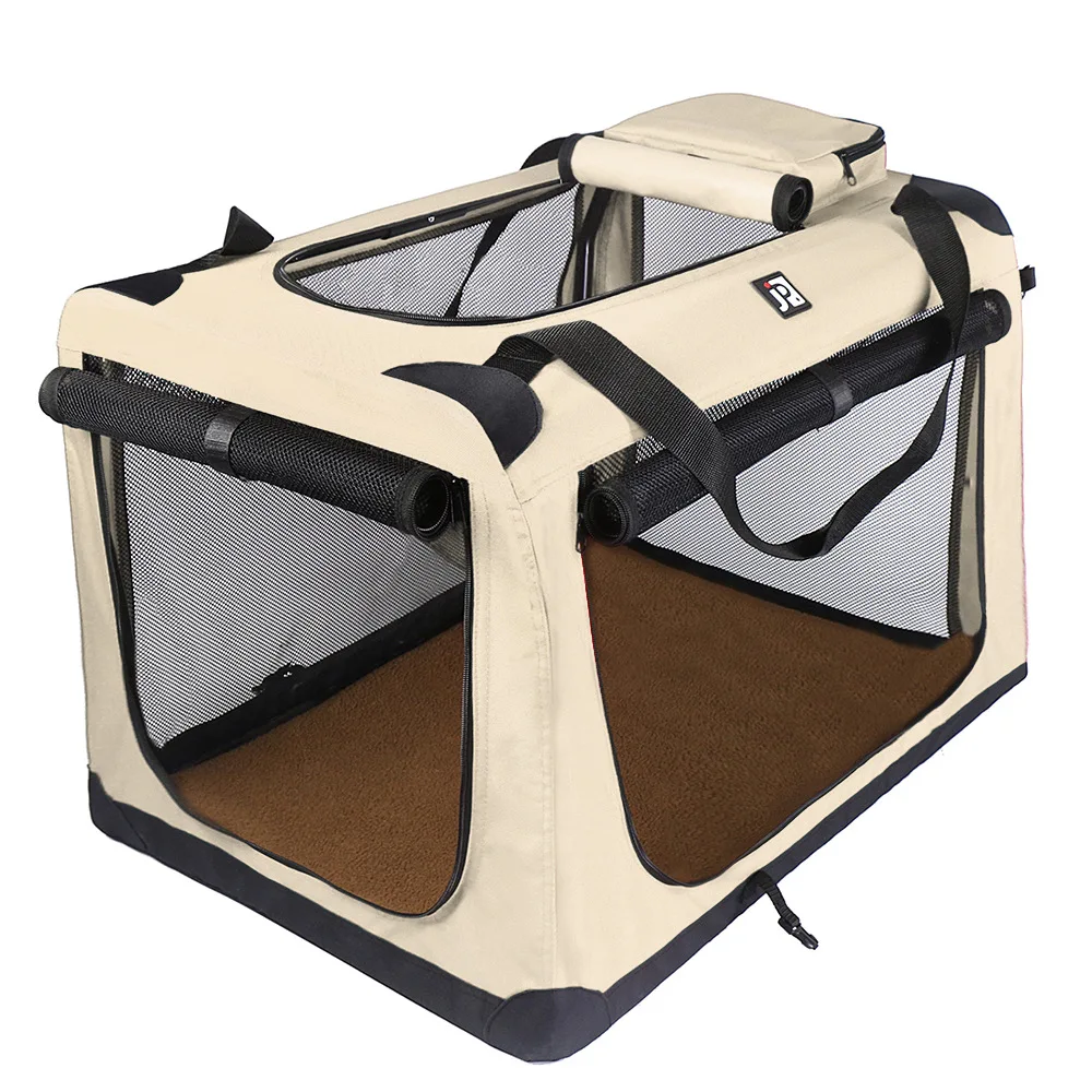 Dog Cage Car Kennel Outing Carrying Bag Pet Luggage Car Travel Cage  Breathable Large Space Folding Medium And Large Dogs