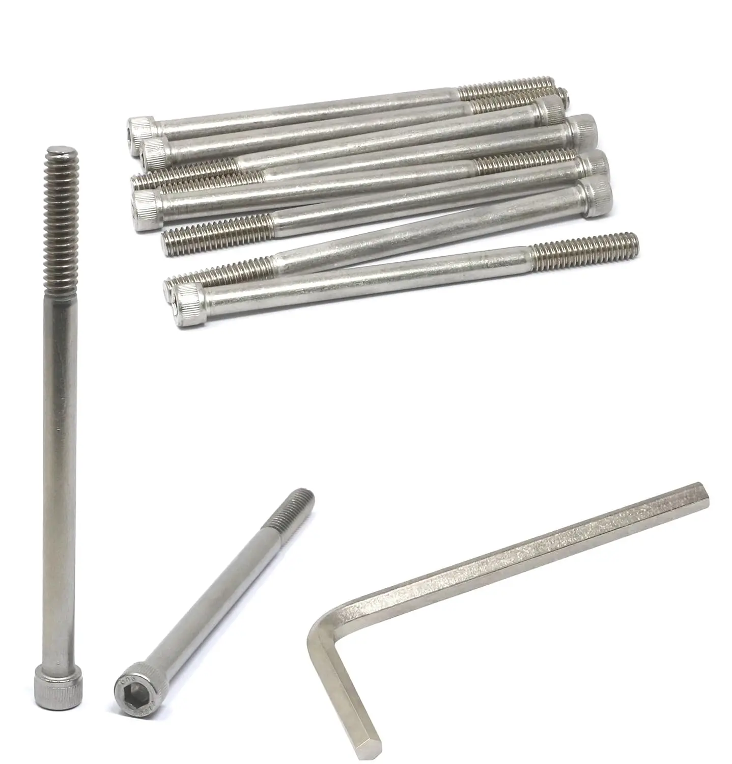 

10 шт. винтов с шестигранной головкой из нержавеющей стали 304, 1/4-20 x 4 дюйма, комплект с шестигранным ключом