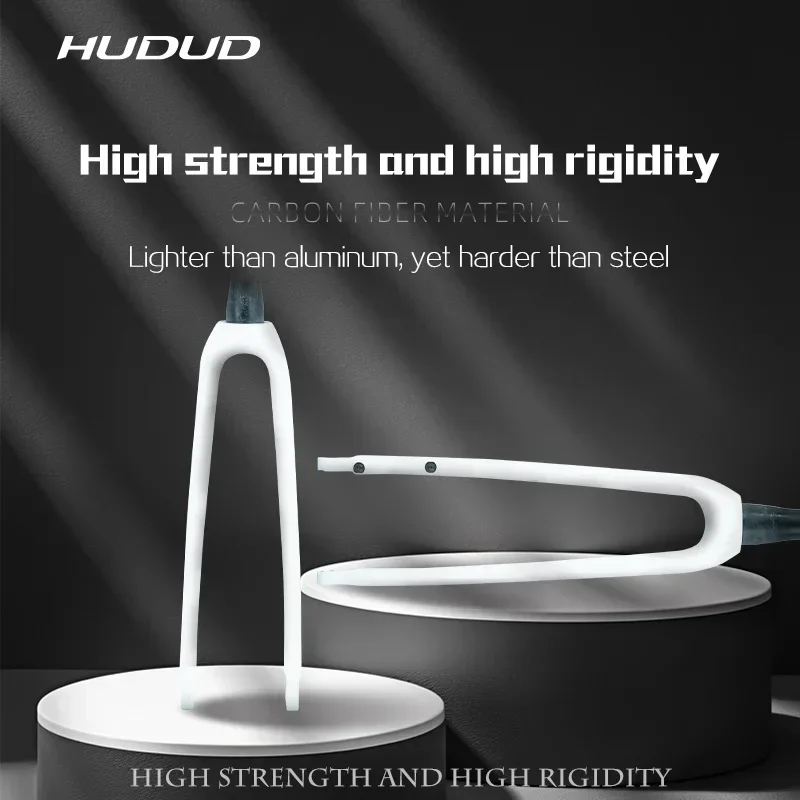 HUDUD R10 Full Carbon Carbonfaser Road Racing Bicycle Fork Gravel 700C Conical Steerer Tube Color Adjustable Rennrad Gabel 480g