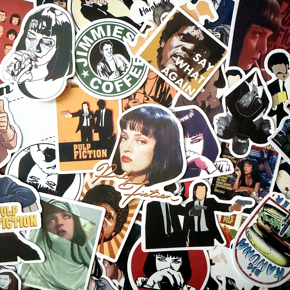 50Pcs Pulp Fiction Stickers Waterproof Vinyl Graffiti Decals For Phone Laptop Luggage Skateboard Car Scrapbooking DIY