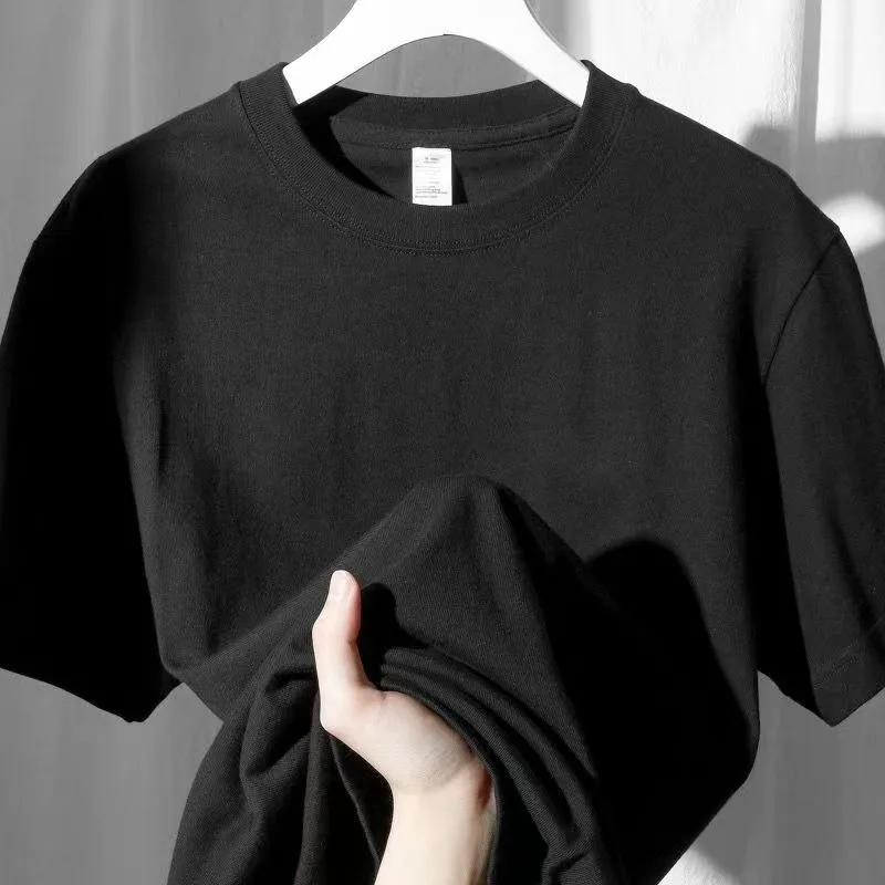 Women Loose Short Sleeved T-shirt Pure Cotton Black and White Monochromatic Base Half Sleeved Oversized Top Spring Summer New
