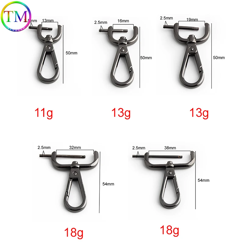 13/16/19/32/38MM Detachable Buckle Movable Screw Swivel Snap Hook For Handbags Backpacks and Bags-Hook Fastener Accessories