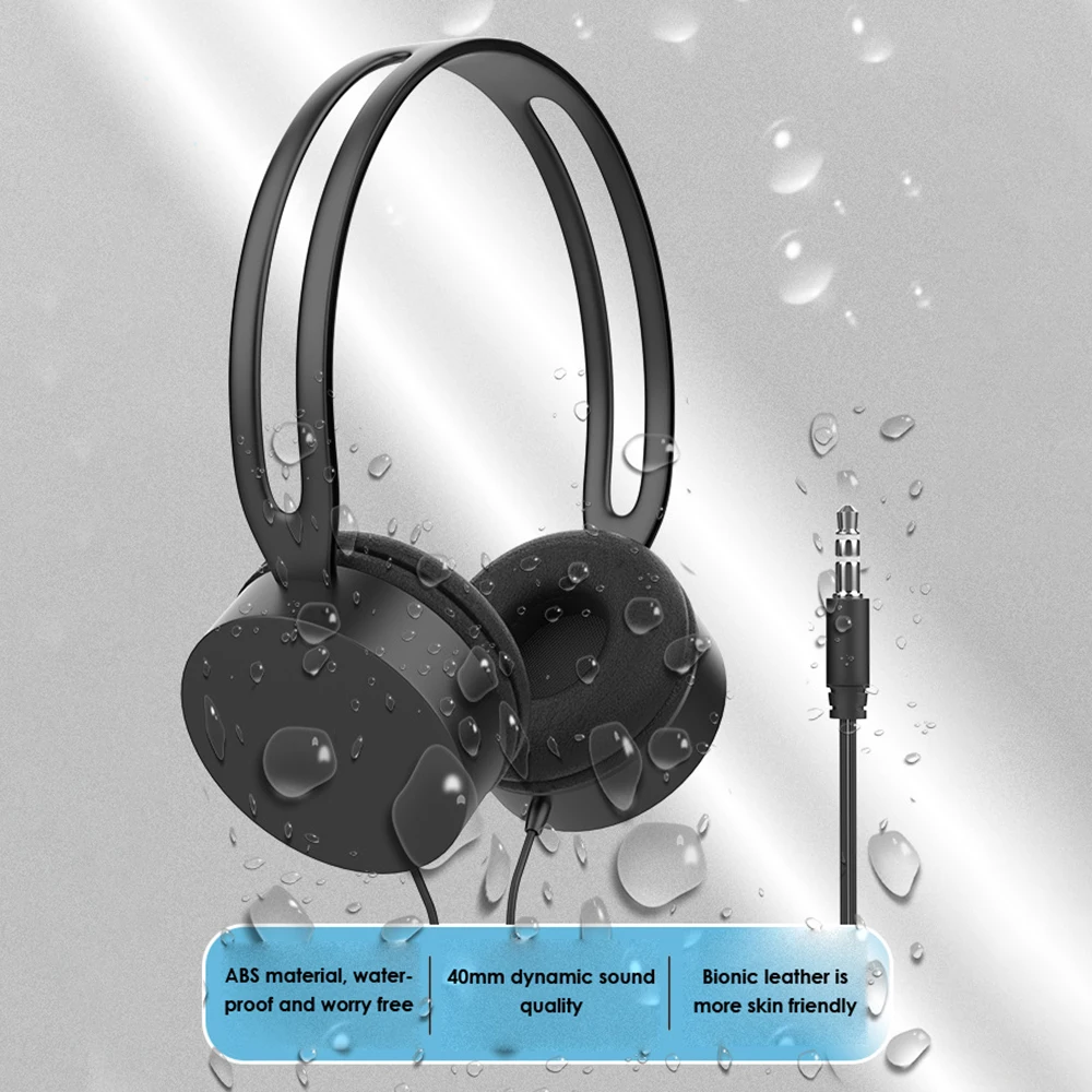 Wired Headset Style 3.5mm Hi-fi Bass Headphones Adjustable Headband Portable Sports Gaming Headphones for Mobile Phone Tablet