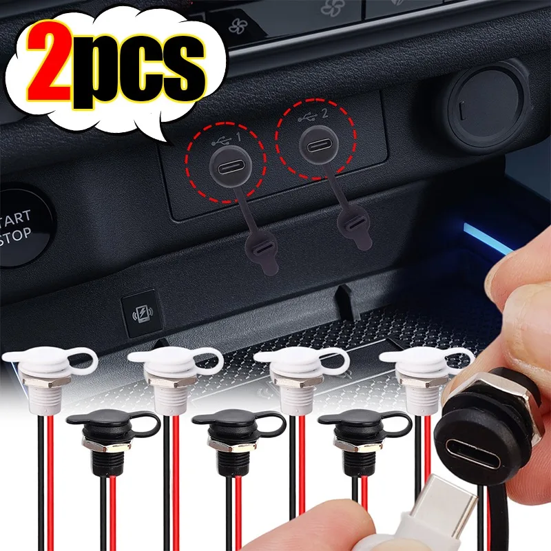 

Гнездо типа C, водонепроницаемый разъем для крепления на панели с 2-контактным проводом, кабель 3A, розетка для зарядки автомобиля, лодки, электроника своими руками