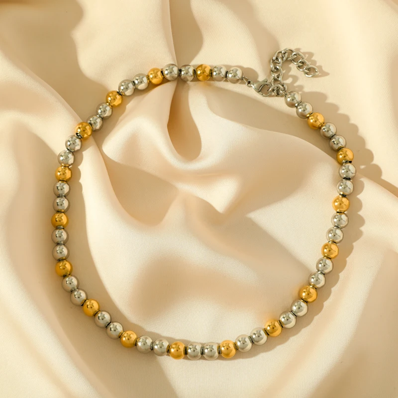 EILIECK 316L Edelstahl Massiv Perlenhalskette Armband für Frauen Mädchen Mode Neues Party-Geschenk Vergoldetes Schmuckset Bijoux – Detail 24