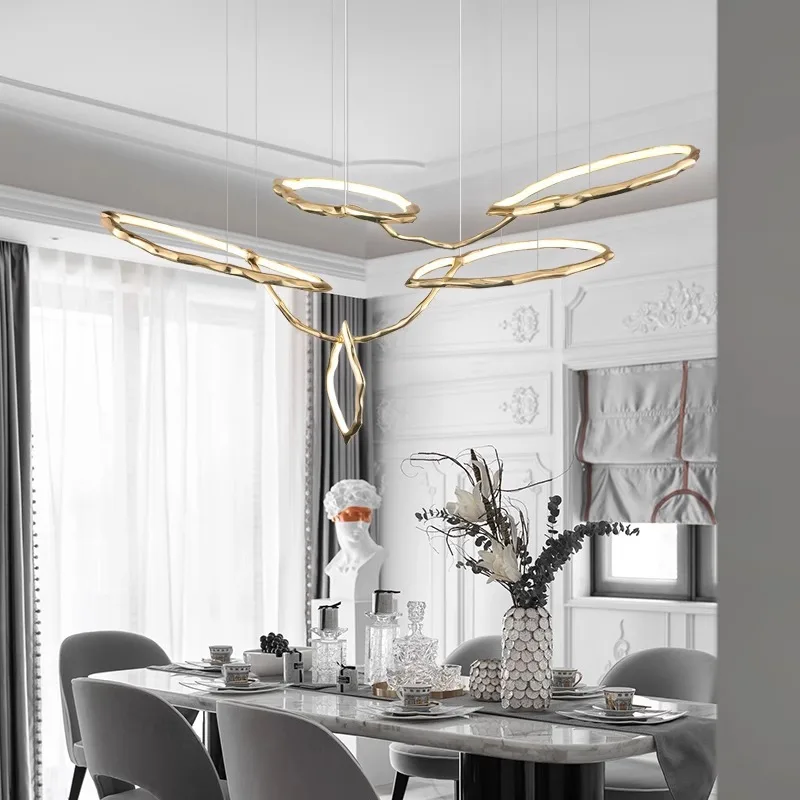 Old tree branches, copper chandeliers, special-shaped design high-end villa hotels, lobby sales office lamps