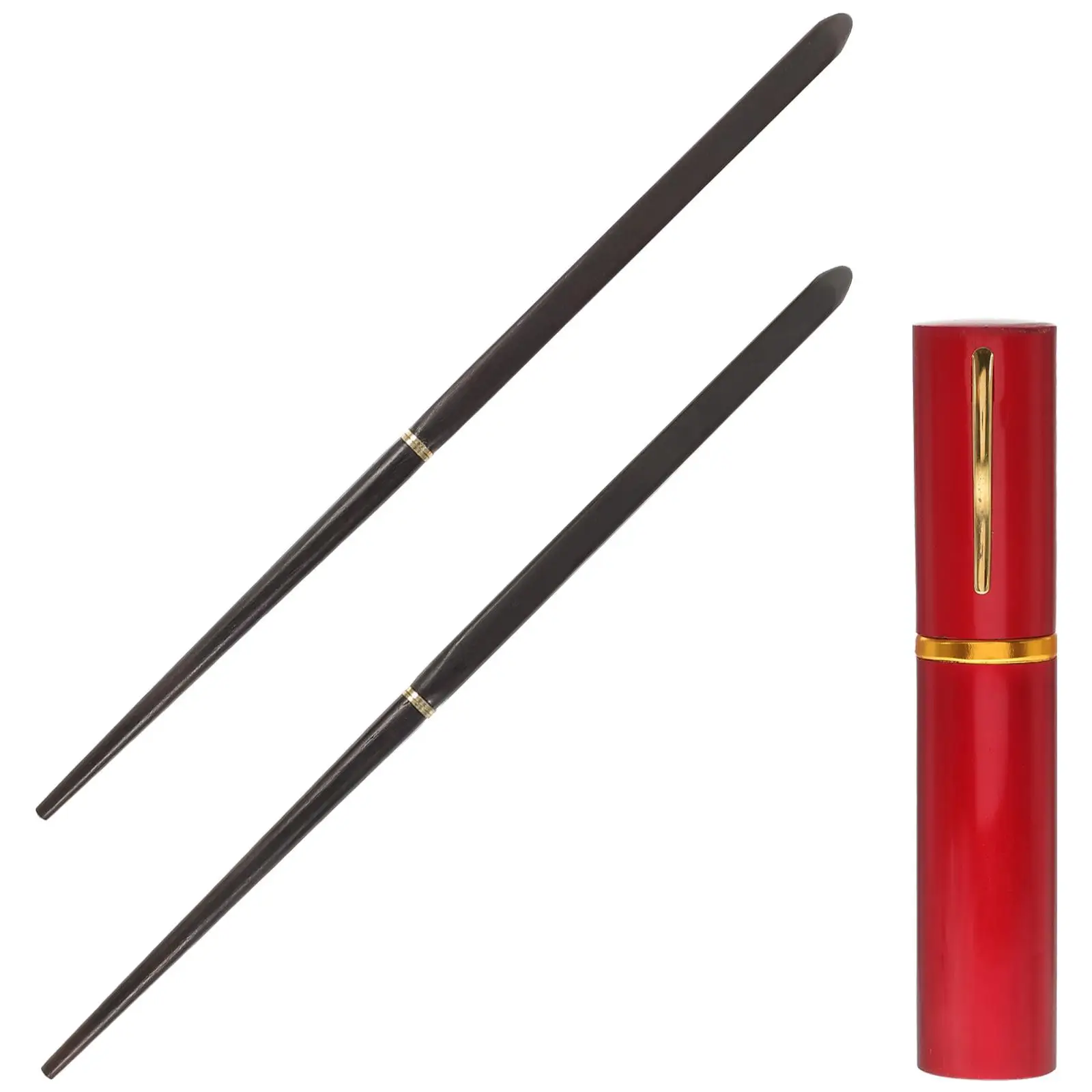 

Foldable Chopsticks Set Portable Travel Collapsible Serving Utensils Ebony Material Safe Kitchen Barware