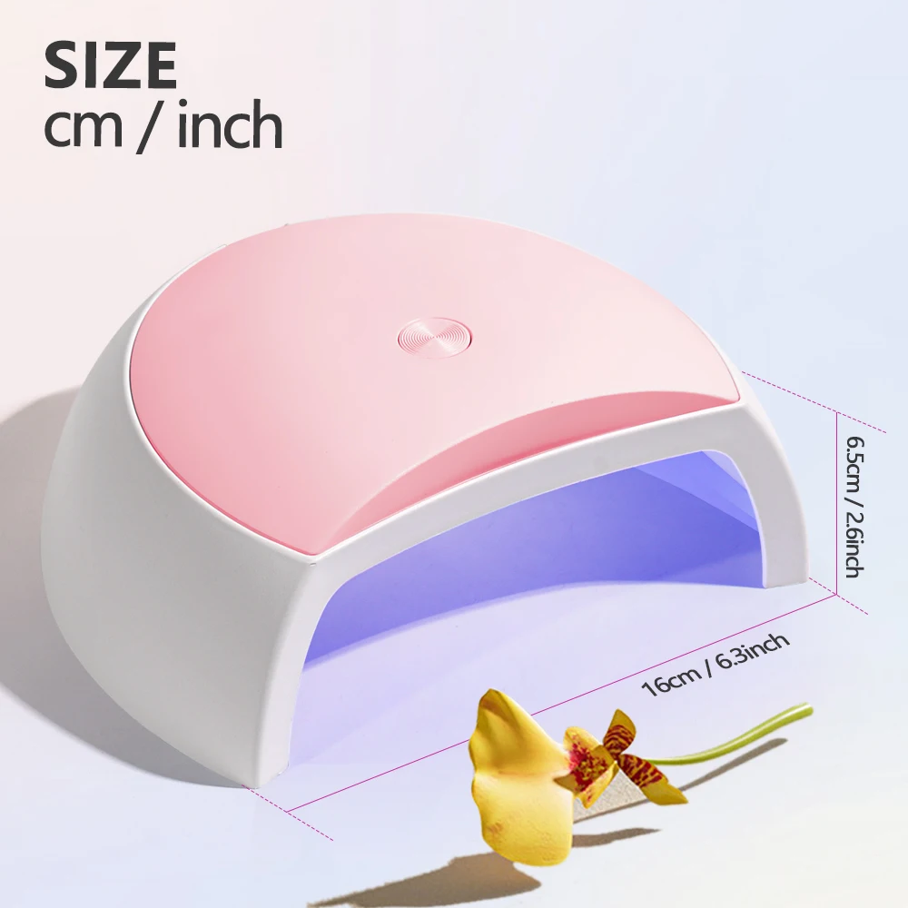 Lampada per unghie LED UV MINI 2C Luce UV da 60 W per unghie con 4 impostazioni timer Luce per unghie a LED adatta per il fai da te domestico e il salone di bellezza