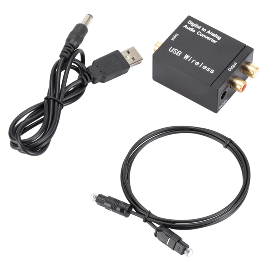 Digital to Analog Audio Converter Support Bluetooth Optical Fiber Toslink Coaxial Signal to RCA R/L Audio Decoder DAC SPDIF