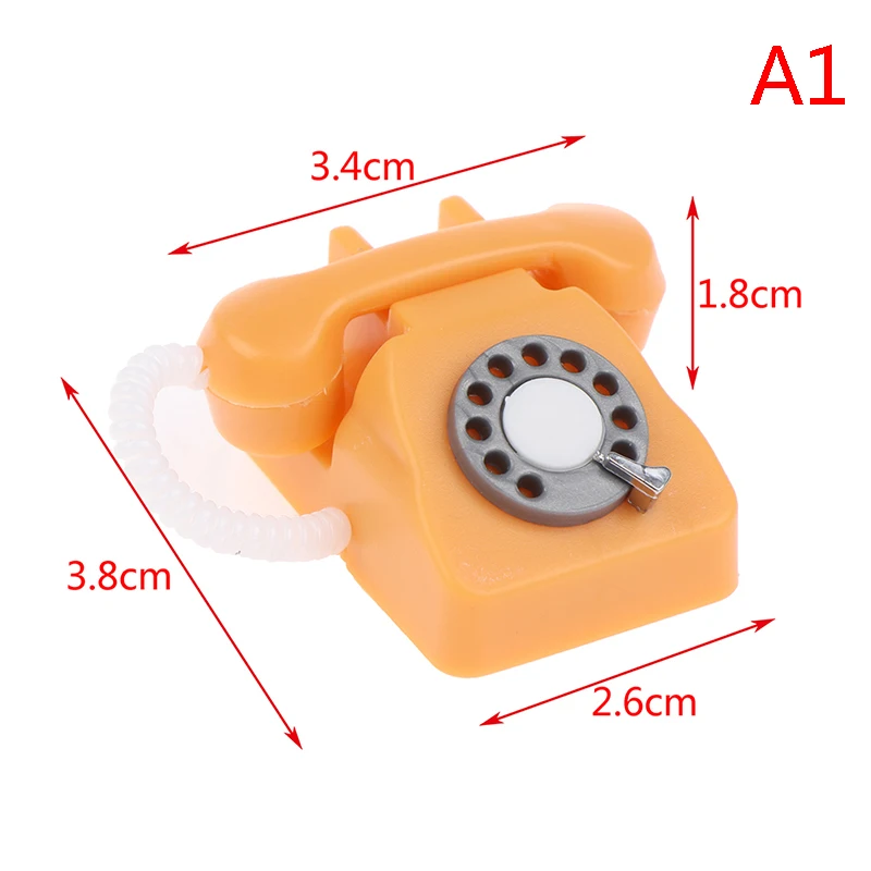 COSMEVIVI Mini Téléphone Vintage Rouge – Accessoire Maison De Poupée – Jouet De Simulation Rétro – Décoration Miniature 1,9 X 1,5 Cm