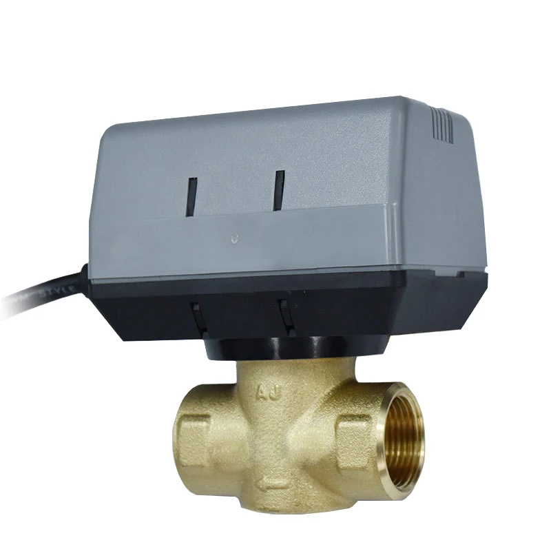 

1/2'' 3/4'' 1'' Brass Motorized Globe Valve AC220V 2 Way Electric Shut-off Valve With VC6013 Fan Coil