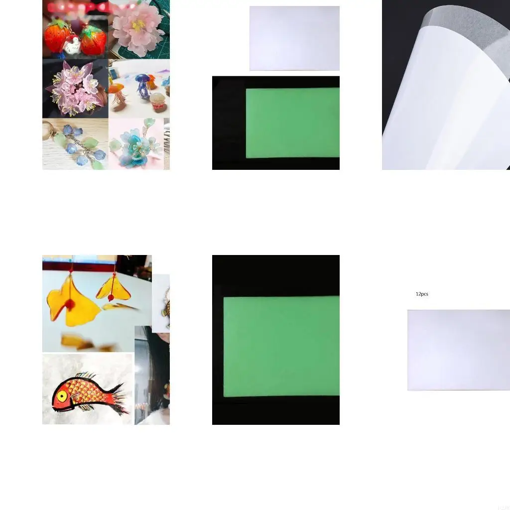 

12 шт., термоусадочная бумага, прозрачный термоусадочный пластиковый лист, комплект для брелков